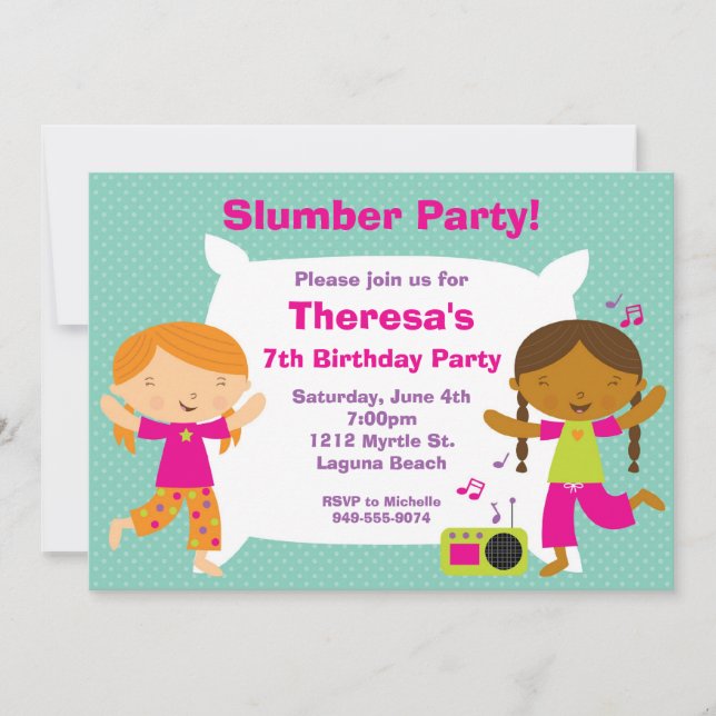 Invitación de cumpleaños a Fiesta de madrugada (Anverso)