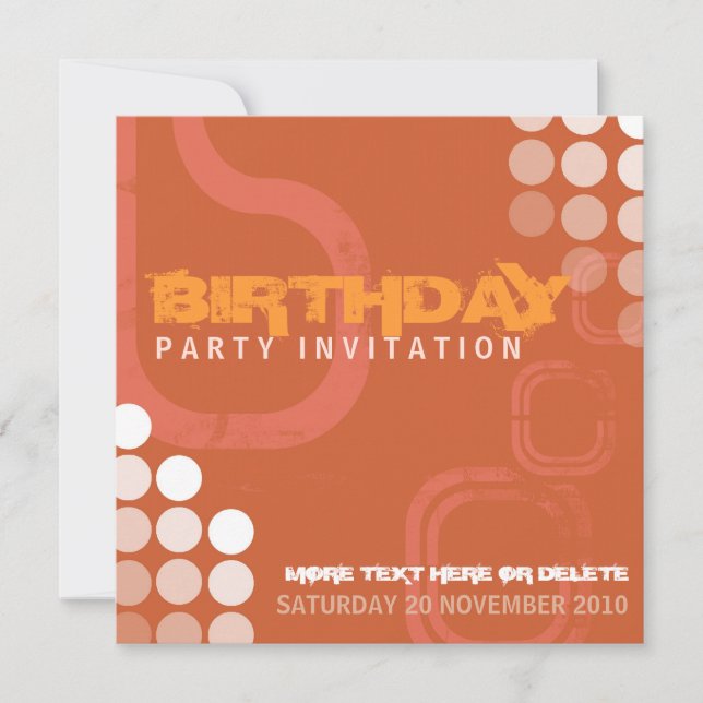 Invitación de cumpleaños a Fiesta de naranja Grung (Anverso)