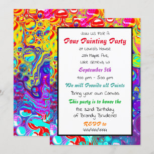    Invitación de cumpleaños a Fiesta de pintura Co