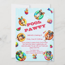 Invitación de cumpleaños a Fiesta de piscina de ca
