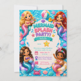 Invitación de cumpleaños a fiesta de piscina de si