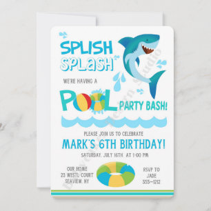 Invitación de cumpleaños a Fiesta de piscina de ti