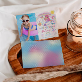 Invitación de cumpleaños a Fiesta de Piscina de Un