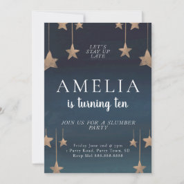 Invitación de cumpleaños a Fiesta de Sleepover y S