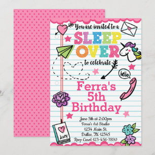 Invitación de cumpleaños a Fiesta de sueño