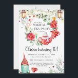 Invitación de cumpleaños a Fiesta de té de inviern<br><div class="desc">Un fiesta de té de invierno. Impresionante diseño de acuarela que será el toque perfecto para una fiesta de cumpleaños de invierno. Reúne a amigos y familiares para divertirse en invierno alrededor de la cálida chimenea y celebrar un momento súper dulce en la vida... un cumpleaños, graduación, retiro, compromiso, boda,...</div>