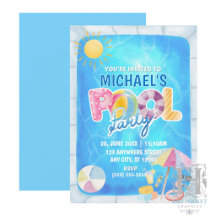 Invitación de Cumpleaños a Fiesta en la Piscina