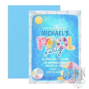 Invitación de Cumpleaños a Fiesta en la Piscina