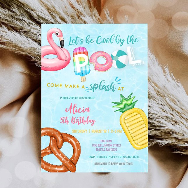 Invitación de Cumpleaños a Fiesta en la Piscina (Subido por el creador)