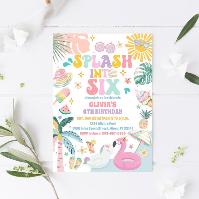 Invitación de Cumpleaños a Fiesta en la Piscina (Subido por el creador)