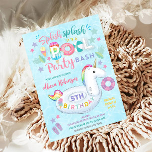 Invitación de Cumpleaños a Fiesta en la Piscina