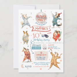 Invitación de cumpleaños a Fiesta Pajama Dogs dive