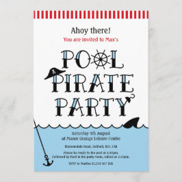 Invitación de cumpleaños a Fiesta pirata de billar