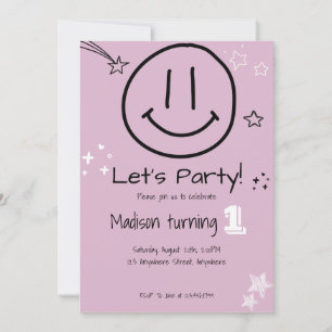 Invitación de cumpleaños a Fiesta sonriente