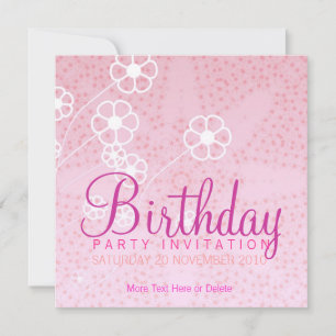 Invitación de cumpleaños a Fiesta Starry Pink