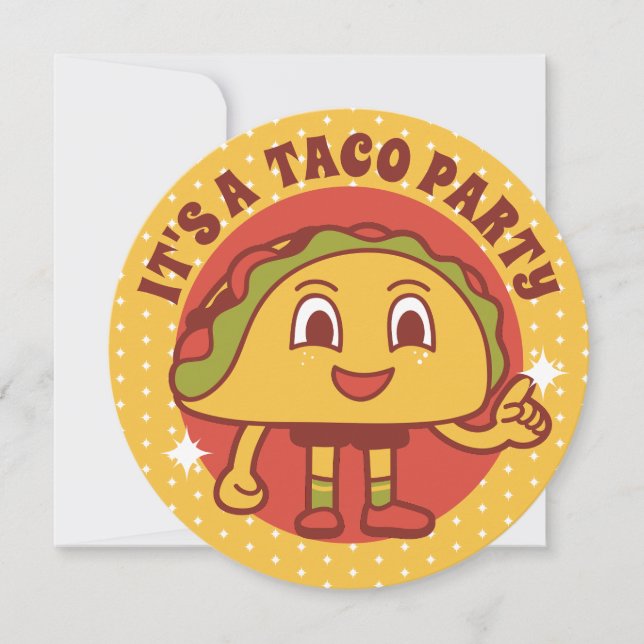 Invitación de cumpleaños a Fiesta Taco (Anverso)