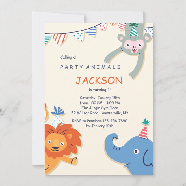 Invitación de cumpleaños a fiestas (Anverso)