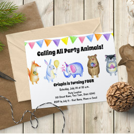 Invitación de cumpleaños a Fiestas de animales