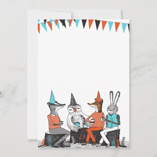 Invitación de cumpleaños a Fiestas de jardín de cu (Anverso)