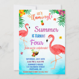 Invitación de cumpleaños a Flamingo