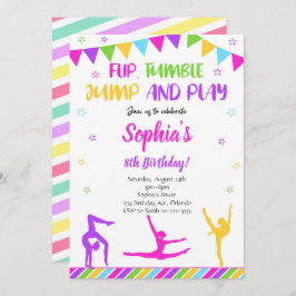 Invitación de cumpleaños a Flip Tumble Flip Gymnas
