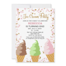 Invitación de cumpleaños a Fun Ice Crema fiesta