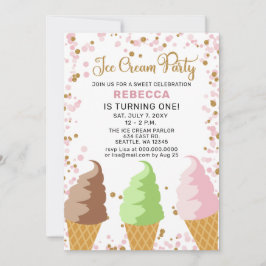 Invitación de cumpleaños a Fun Ice Crema fiesta