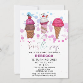 Invitación de cumpleaños a Fun Ice Crema fiesta