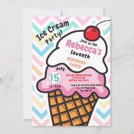 Invitación de cumpleaños a Fun Ice Crema fiesta