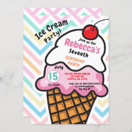 Invitación de cumpleaños a Fun Ice Crema fiesta
