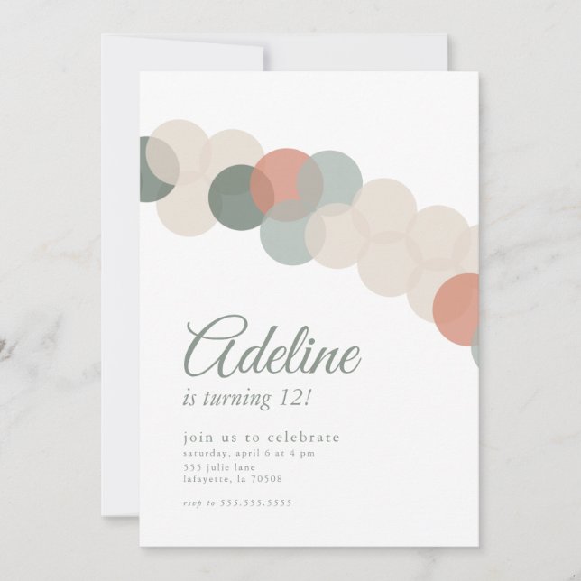 Invitación de cumpleaños a Garland en globo (Anverso)