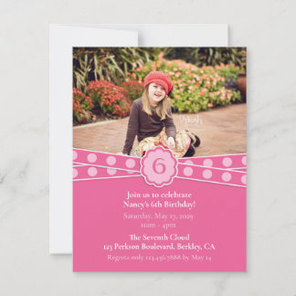 Invitación de cumpleaños a Girly Photo