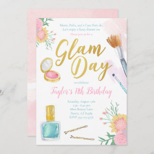 Invitación de cumpleaños a Glam Day   Mani Pedi Sp