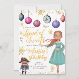 Invitación de cumpleaños a Gold Nutcracker