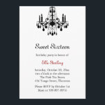 Invitación de cumpleaños a Gran Salón de Baile (bl<br><div class="desc">Una lámpara de araña de cristal y un estilo parisino marcan el tono de esta invitación y evento. Desplácese hacia abajo para ver el menú de coordinación.</div>