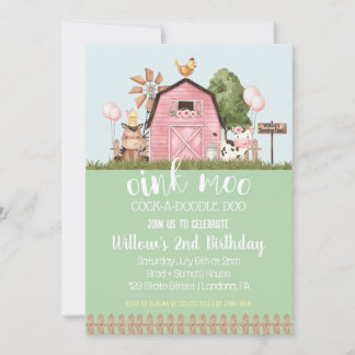 Invitación de cumpleaños a granjas de granjas flor