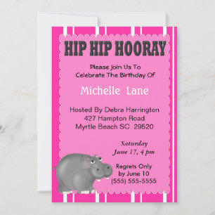 Invitación de cumpleaños a Hippo