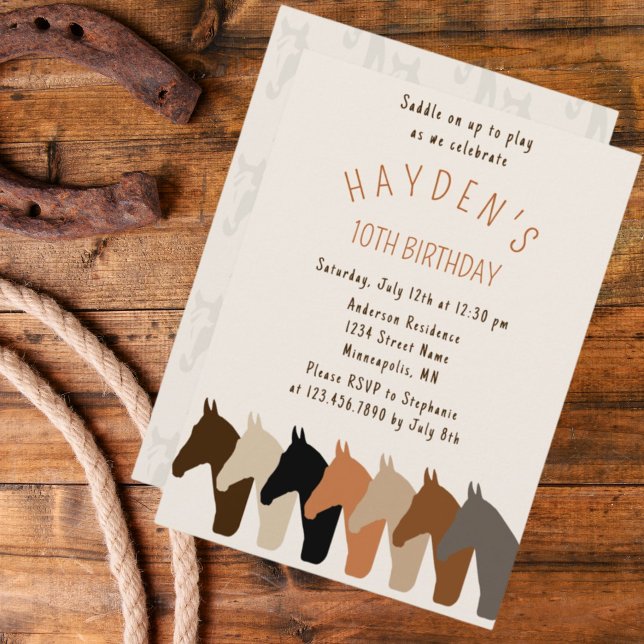 Invitación de cumpleaños a Horses Silhouette (Subido por el creador)