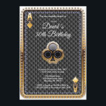Invitación de cumpleaños a jugar con tarjeta de ju<br><div class="desc">Invitación de cumpleaños de Poker Playing Card Casino Gold. Invitación del purpurina del tema del Casino, Black Clubs Poker. 18 20 21 30 40 50 60 70 80 90 100, Cualquier edad. Para más personalización, haga clic en el botón "Personalizar" y utilice nuestra herramienta de diseño para modificar esta plantilla....</div>