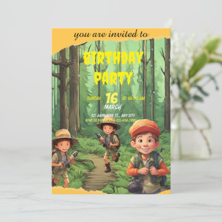 Invitación de cumpleaños a la aventura de Safari s