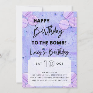 Invitación de cumpleaños a la bomba de baño