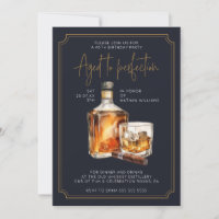 Invitación de cumpleaños a la botella Whiskey de o