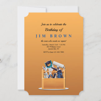 Invitación de cumpleaños a la caja de herramientas