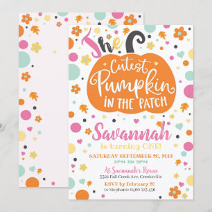 Invitación de cumpleaños a la calabaza chica