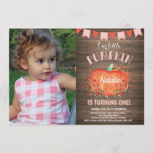 Invitación de cumpleaños a la calabaza de Chica ru