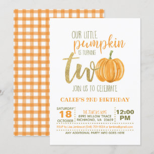 Invitación de cumpleaños a la calabaza - Naranja