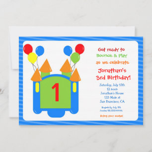 Invitación de cumpleaños a la casa de rebote