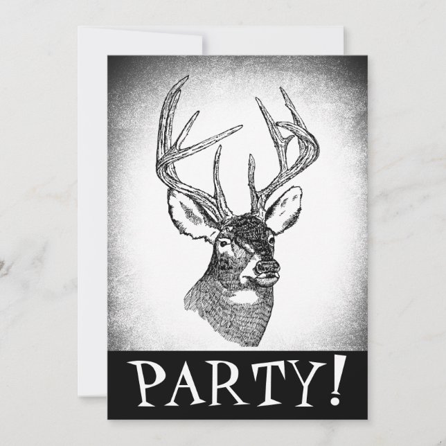 Invitación de cumpleaños a la caza de venados (Anverso)
