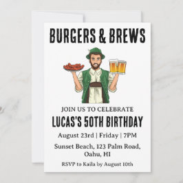 invitación de cumpleaños a la cerveza bbq