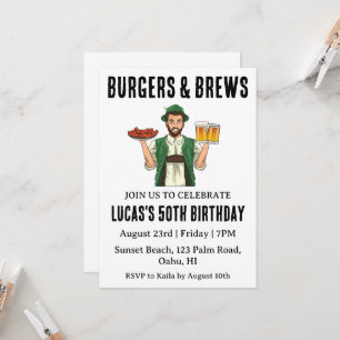 invitación de cumpleaños a la cerveza bbq